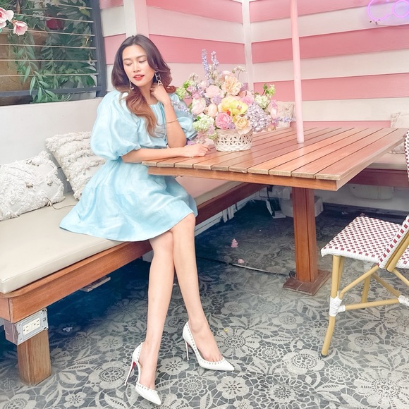 Aje Blue Cutout Dress (size 0). Aje size 4 - Picture 2 of 10